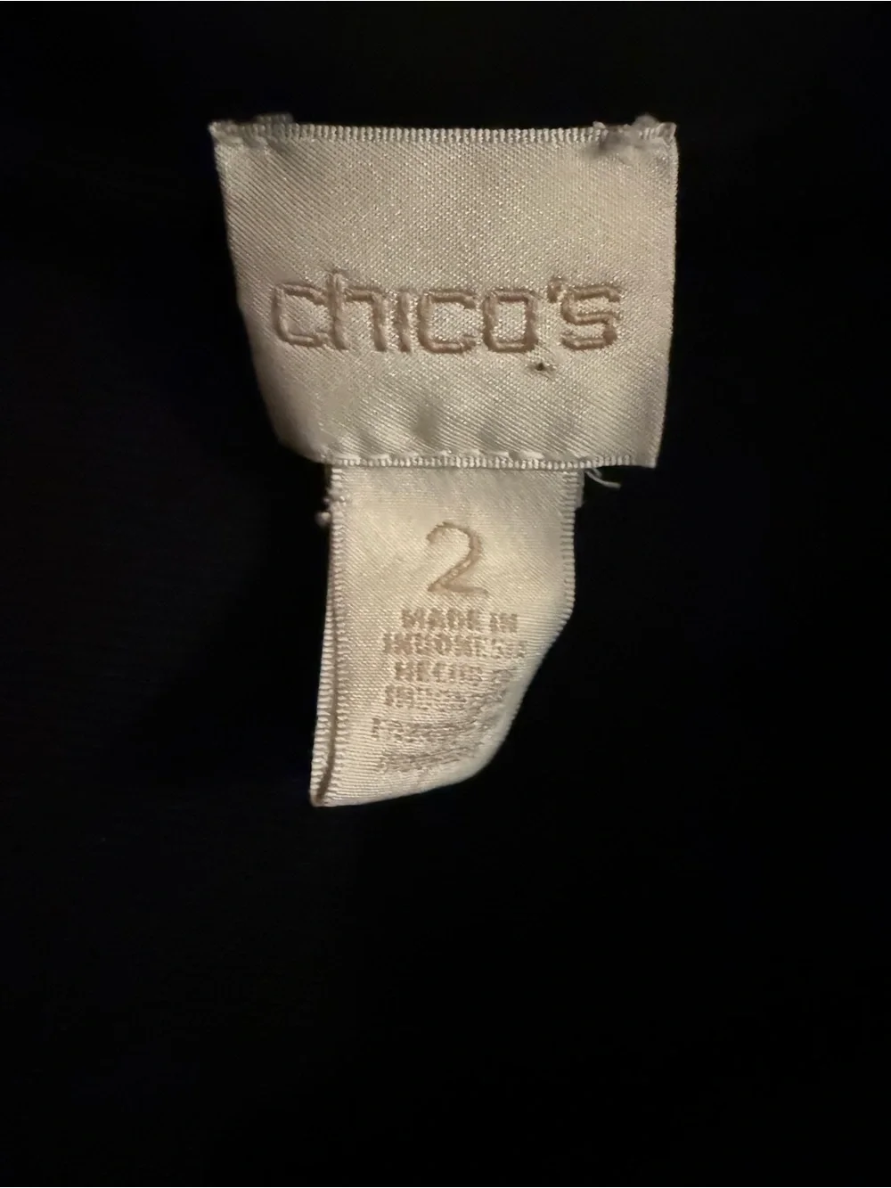Chico's Black Lace-Shoulder Button-Down Blouse